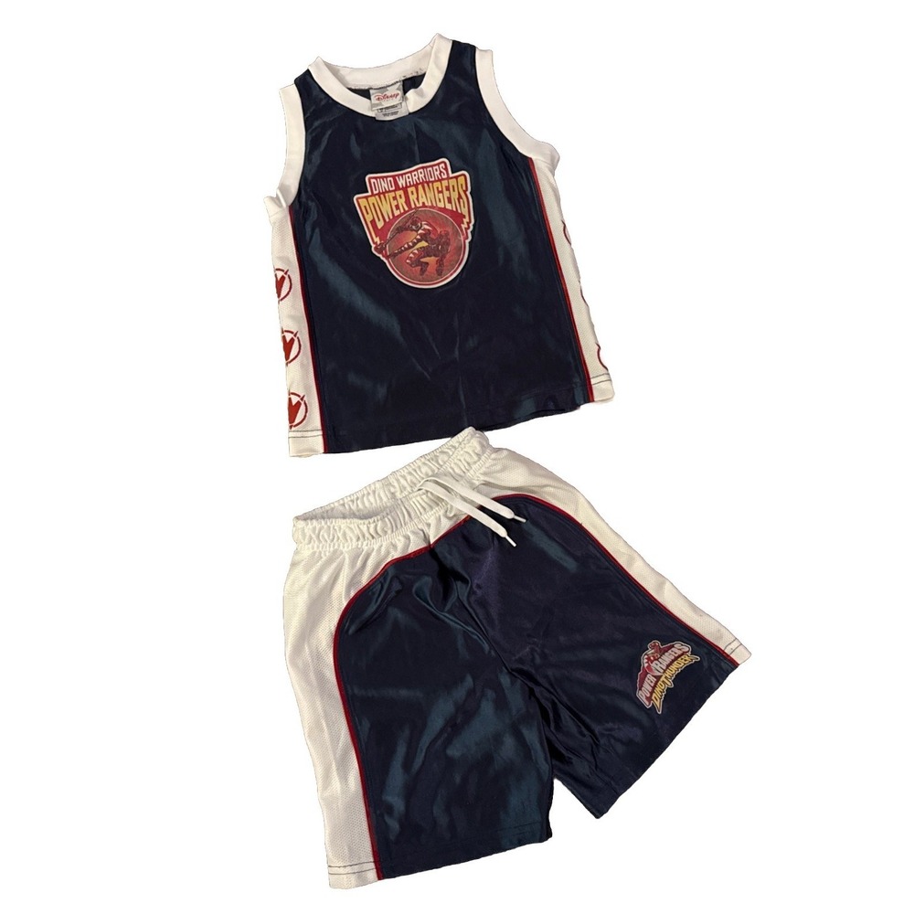 Vintage‎ Power Ranger Dino Warriors Youth XS Disney 90s Tank Top Jersey & Shorts